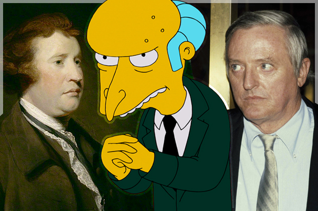 Edmund Burke; Charles Montgomery Burns, William F. Buckley, Jr. (Wikimedia/Fox/AP/Nancy Kaye/Photo montage by Salon)