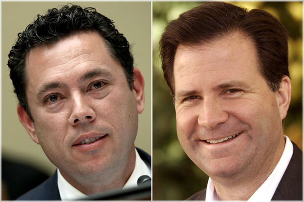 Jason Chaffetz; Lars Larson (Getty/Win McNamee/Wikimedia)