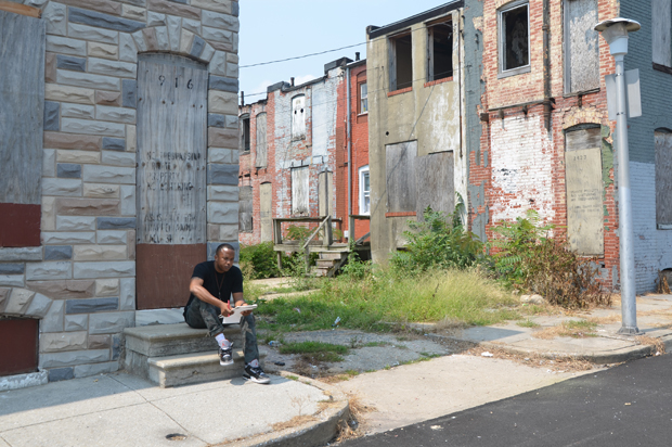 A photo of the author in East Baltimore.