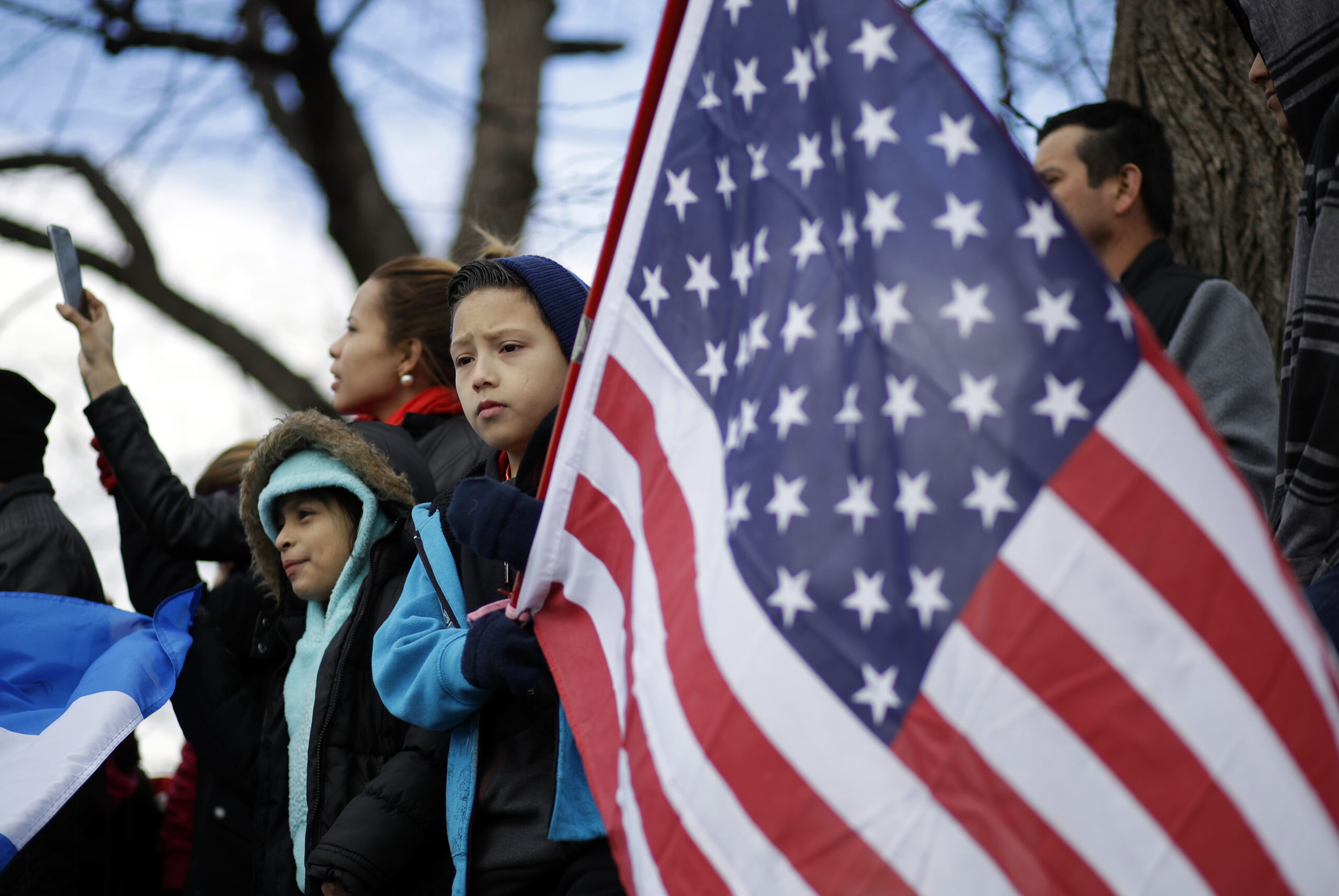 Demonstrators gather in Baltimore, Thursday, Feb. 16, 2017, as part of a nationwide protest called A Day Without Immigrants. Immigrants around the U.S. stayed home from work and school Thursday to demonstrate how important they are to America's economy and its way of life. The boycott was aimed squarely at President Donald Trump's efforts to crack down on immigration, legal and illegal. (AP Photo/Patrick Semansky) (AP)