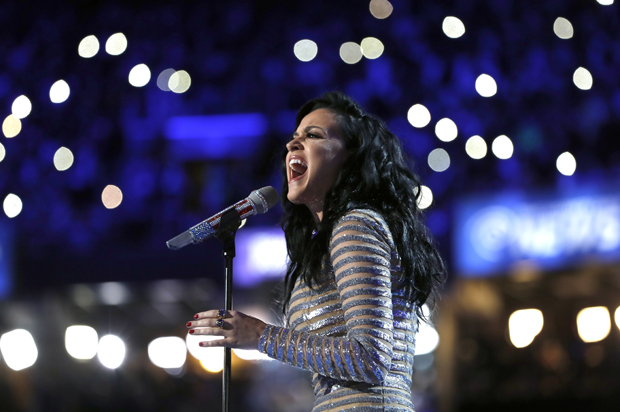 Katy Perry performing during the final day of the Democratic National Convention in Philadelphia (AP/Carolyn Kaster)