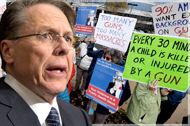 Wayne LaPierre (AP/Evan Vucci/Reuters/Jonathan Ernst/Photo montage by Salon)