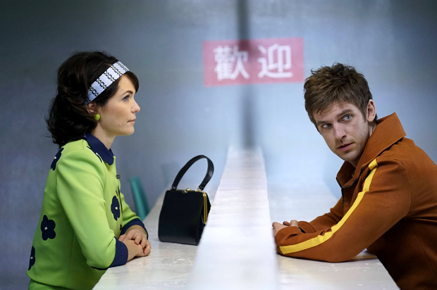 Katie Aselton as Amy, Dan Stevens as David Haller on "Legion" (FX/Chris Large)
