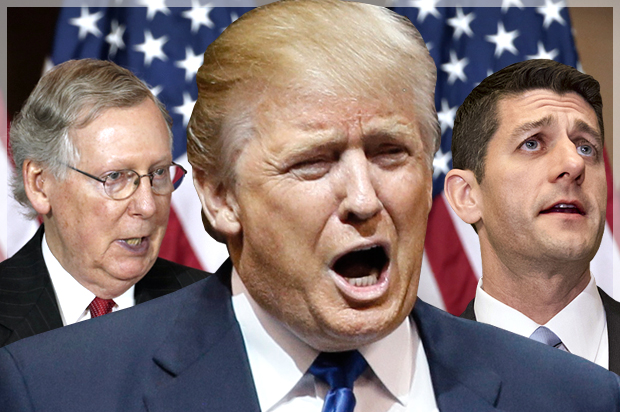 Mitch McConnell; Donald Trump; Paul Ryan (AP/Alex Brandon/Reuters/Rick Wilking/AP/J. Scott Applewhite/Photo montage by Salon)