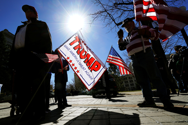 Supporters of U.S. President Donald Trump attend a "Spirit of America" rally in Denver February 27, 2017. (Reuters/Rick Wilking)