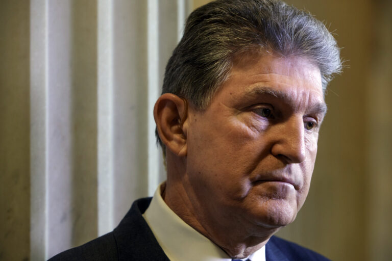 In this Feb. 1, 2017, photo, Sen. Joe Manchin, D-W.Va. pauses during a television news interview on Capitol Hill in Washington. President Donald Trump has struck up an unlikely political bond with Democratic Sen. Joe Manchin. The relationship between the West Virginia coal broker and New York real estate mogul has turned Manchin into one of the Democrats’ best conduits into the new administration. (AP Photo/J. Scott Applewhite) (AP/J. Scott Applewhite)