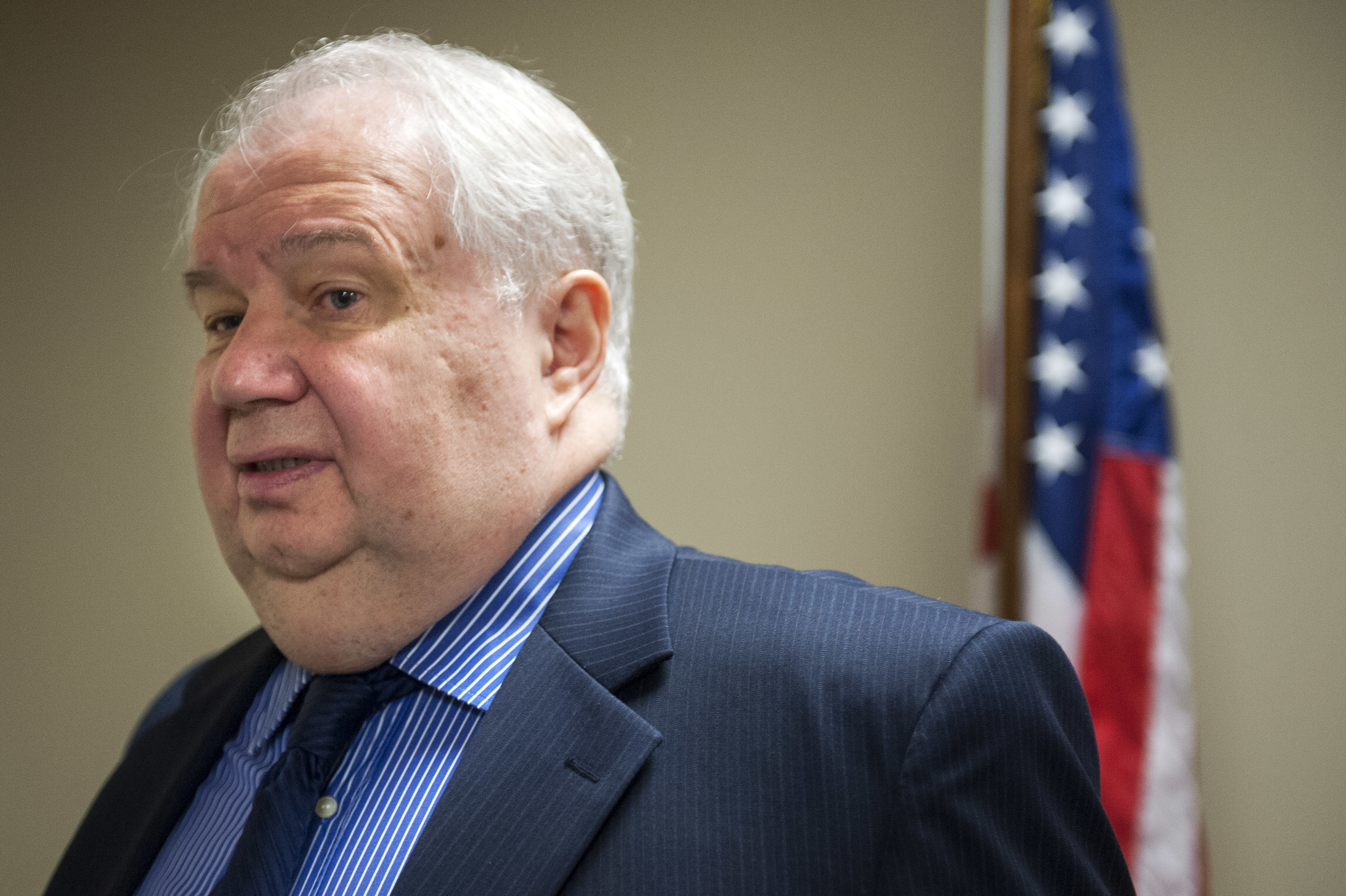 FILE- In this Sept. 6, 2013, file photo, Sergey Kislyak, Russia's ambassador to the U.S. speaks with reporters at the Center for the National Interest in Washington. Attorney General Jeff Sessions had two conversations with Kislyak during the presidential campaign season last year, contact likely to fuel calls for him to recuse himself from a Justice Department investigation into Russian interference in the election, the Justice Department said Wednesday, March 1, 2017. (AP Photo/Cliff Owen, File) (AP Photo/Cliff Owen, File)