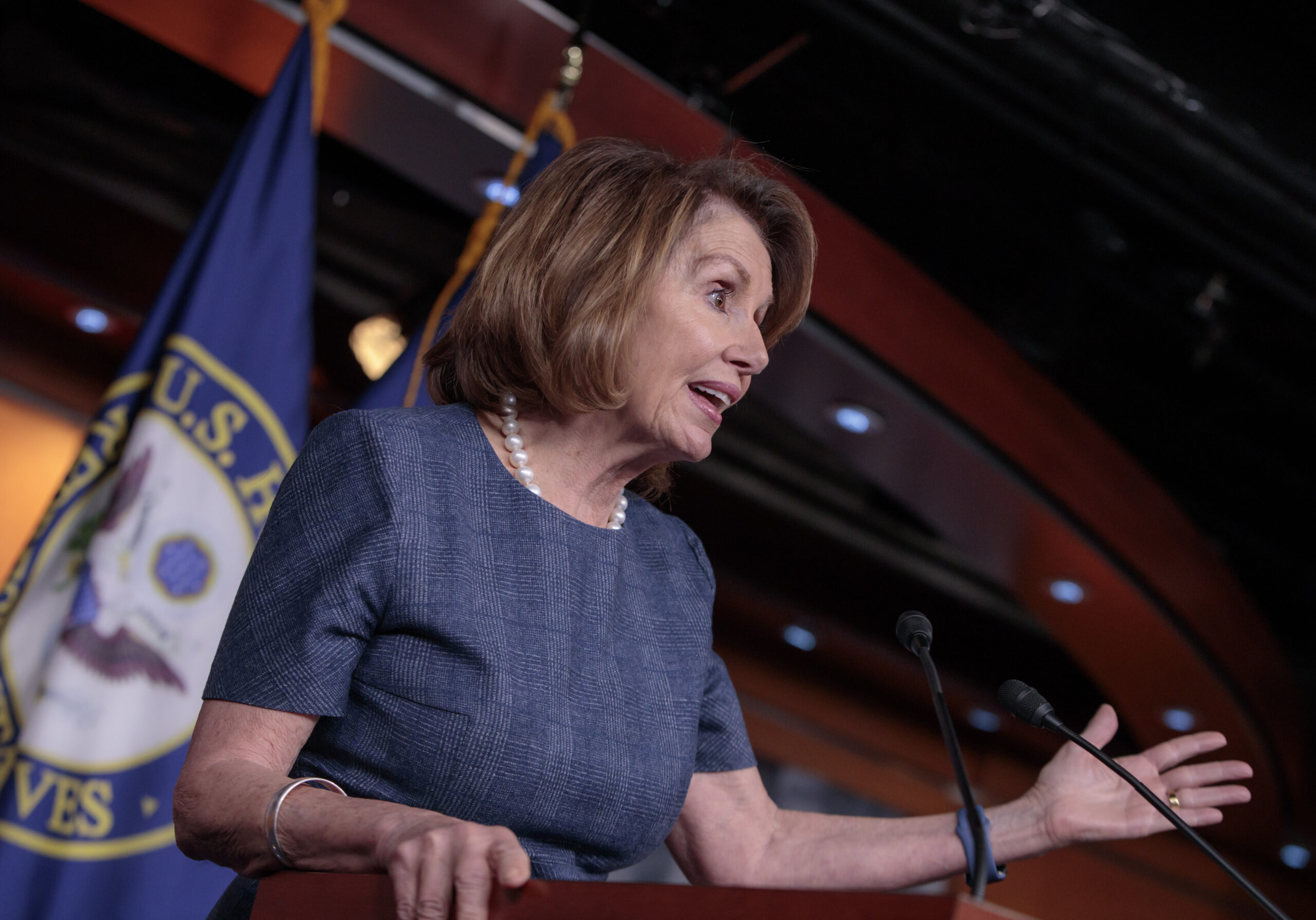 House Minority Leader Nancy Pelosi of Calif. speaks to reporters about Republican efforts to craft an "Obamacare" replacement bill, Thursday, March 9, 2017, on Capitol Hill in Washington. (AP Photo/J. Scott Applewhite) (AP)