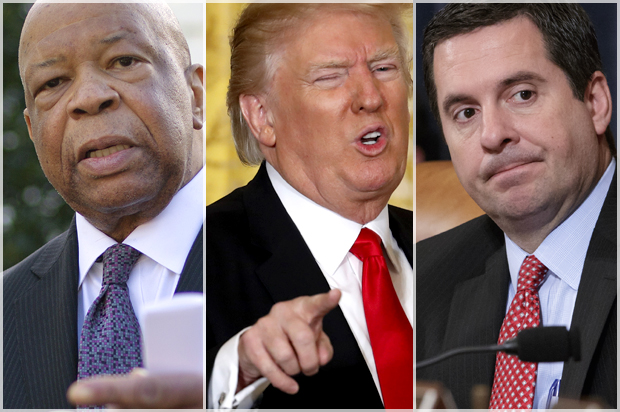Elijah Cummings; Donald Trump; Devin Nunes (AP/Pablo Martinez Monsivais/J. Scott Applewhite)