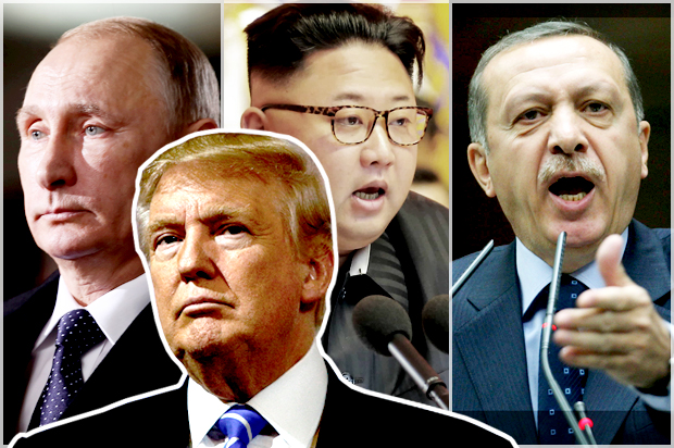 Donald Trump; Vladimir Putin, Kim Jung-un, Recep Tayyip Erdogan (AP/Reuters/Salon)