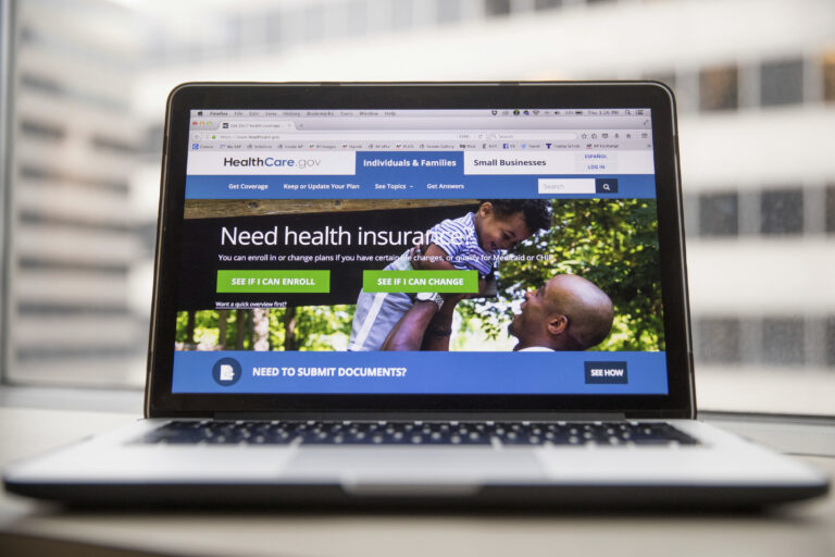 This Thursday, Feb. 9, 2017 photo shows the HealthCare.gov website, where people can buy health insurance, displayed on a laptop computer screen in Washington. (AP Photo/Andrew Harnik)