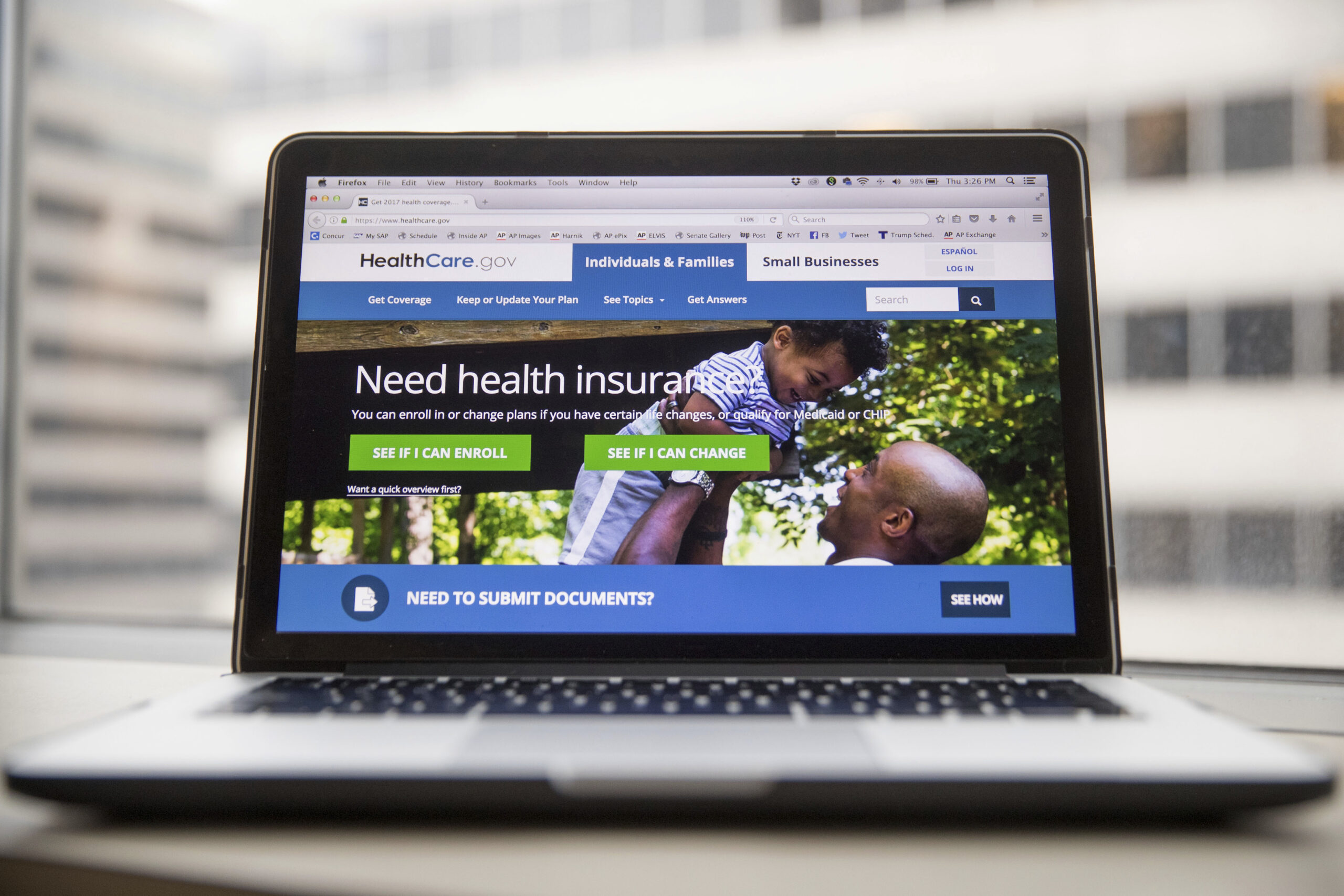 This Thursday, Feb. 9, 2017 photo shows the HealthCare.gov website, where people can buy health insurance, displayed on a laptop computer screen in Washington. (AP Photo/Andrew Harnik)