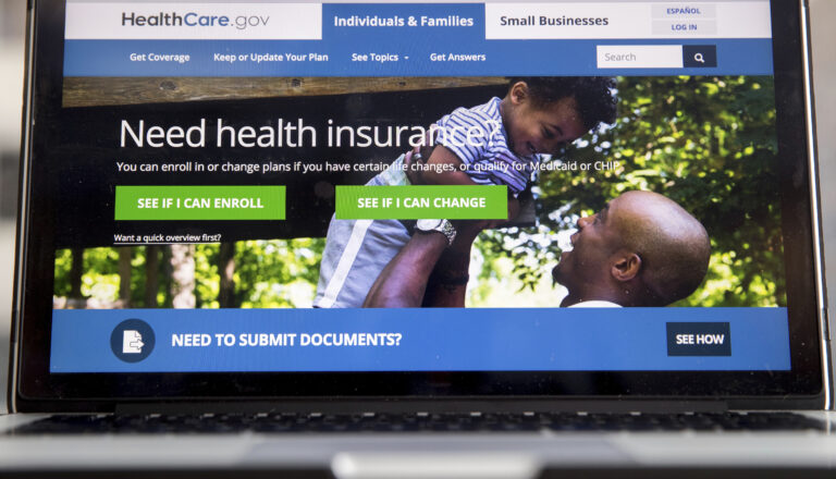 FILE - In this Feb. 9, 2017, file photo, the HealthCare.gov website, where people can buy health insurance, is displayed on a laptop screen in Washington.  (AP Photo/Andrew Harnik, File) (AP)