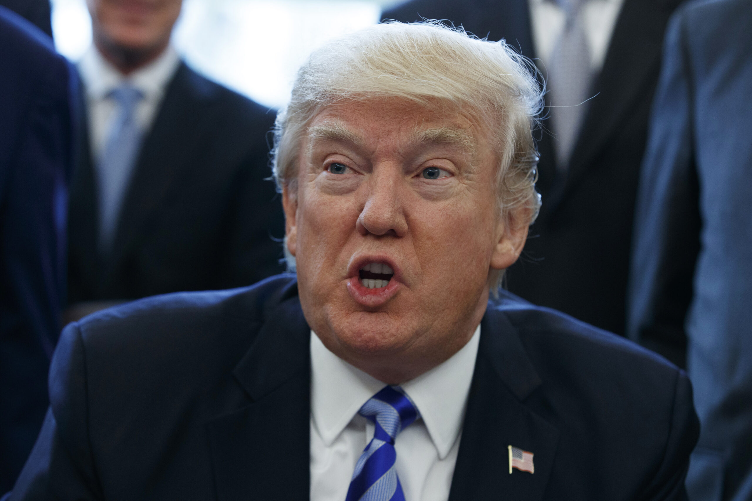 FILE - In a Friday, March 24, 2017 file photo, President Donald Trump announces the approval of a permit to build the Keystone XL pipeline in the Oval Office of the White House in Washington.  (AP Photo/Evan Vucci, File) (AP)