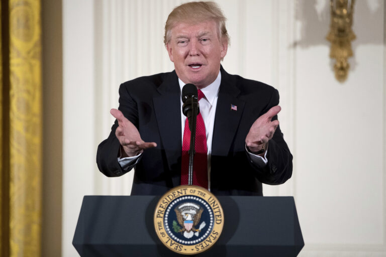 In this March 29, 2017, photo, President Donald Trump speaks at a women's empowerment panel in the East Room of the White House in Washington. The Republican attempt to repeal Obamacare is dead. Well, maybe the timing just isn’t right yet. Hey, this will be easy! This is never-say-die Washington, where big legislative proposals that are in the casket one day suddenly show signs of a shallow pulse the next. (AP Photo/Andrew Harnik) (AP)