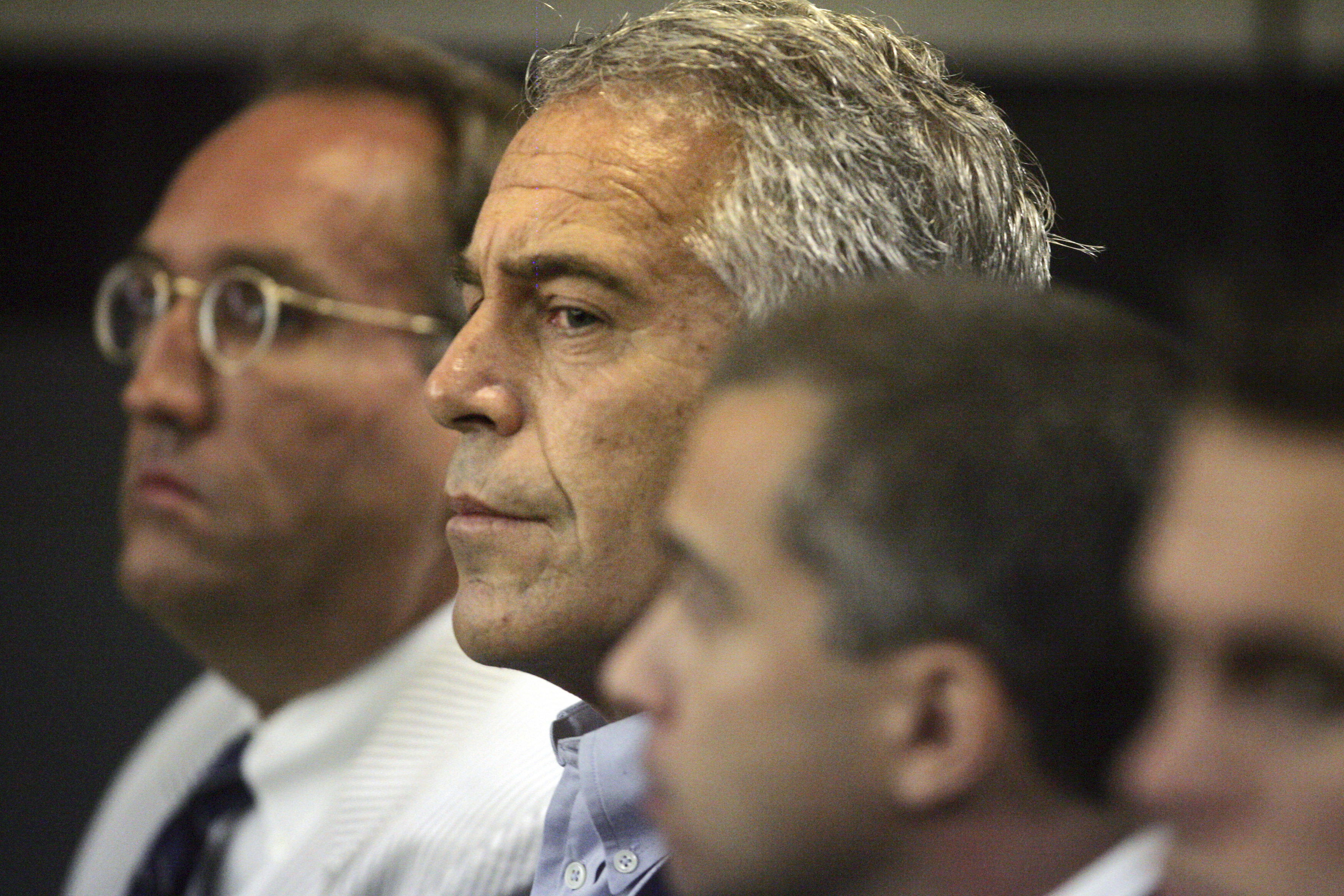 FILE- In this July 30, 2008 file photo, Jeffrey Epstein is shown in custody in West Palm Beach, Fla. (AP Photo/Palm Beach Post, Uma Sanghvi, File)/Palm Beach Post via AP) (AP)