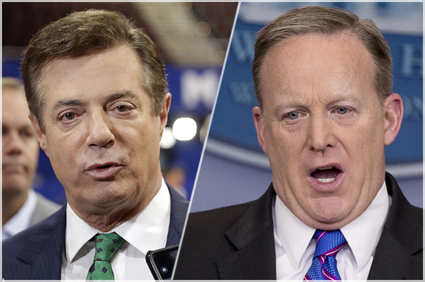 Paul Manafort; Sean Spicer (AP/Matt Rourke/Andrew Harnik)