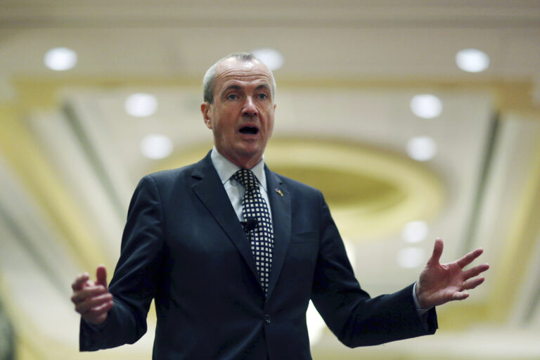 FILE – In this Jan. 19, 2017, file photo, Phil Murphy, a Democratic candidate for New Jersey governor and former U.S. ambassador to Germany in President Barack Obama's administration, addresses a gathering in Woodbridge, N.J. Jim Johnson, a rival Democratic candidate for New Jersey governor and former treasury official in President Bill Clinton's administration, filed a complaint Thursday, March 30, 2017, asking the Election Law Enforcement Commission to investigate Murphy, who is also a former Goldman Sachs executive. Johnson's campaign alleges two groups Murphy set up before officially entering the governor's race, New Start New Jersey and New Way for New Jersey, constituted exploratory committees. (AP Photo/Mel Evans, File) (AP)