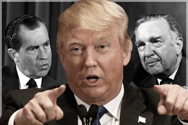 Richard Nixon; Donald Trump; Walter Cronkite (AP/Reuters/Rick Wilking/Photo montage by Salon)