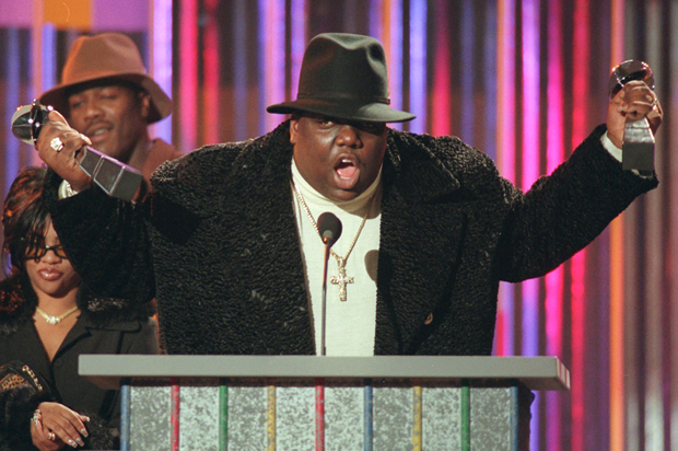 The Notorious B.I.G., at the annual Billboard Music Awards in New York, Dec. 6, 1995. (AP/Mark Lennihan)