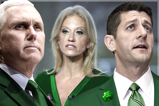 Mike Pence; Kellyanne Conway; Paul Ryan (AP/Michael Conroy/Getty/Mark Wilson/AP/J. Scott Applewhite/Photo montage by Salon)