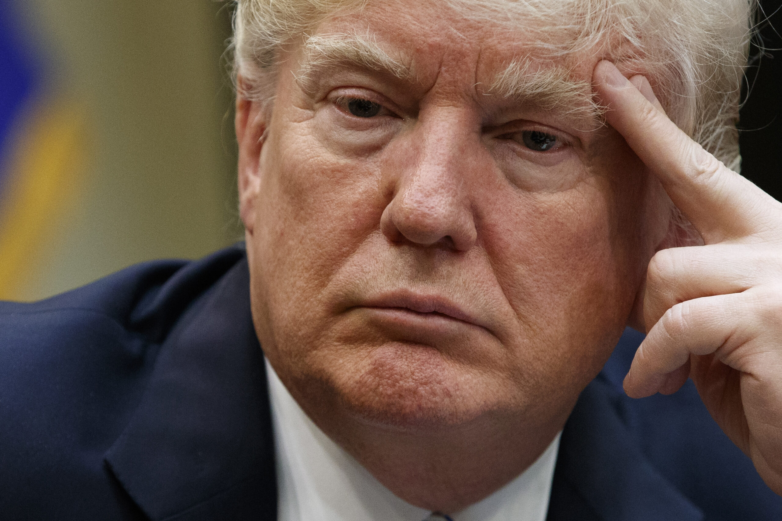 President Donald Trump listens during a meeting with women small business owners in the Roosevelt Room of the White House, in Washington, Monday, March 27, 2017. (AP Photo/Evan Vucci) (AP)