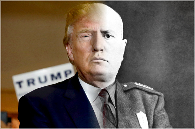 Donald Trump; Benito Mussolini (AP/Richard Drew/Salon)