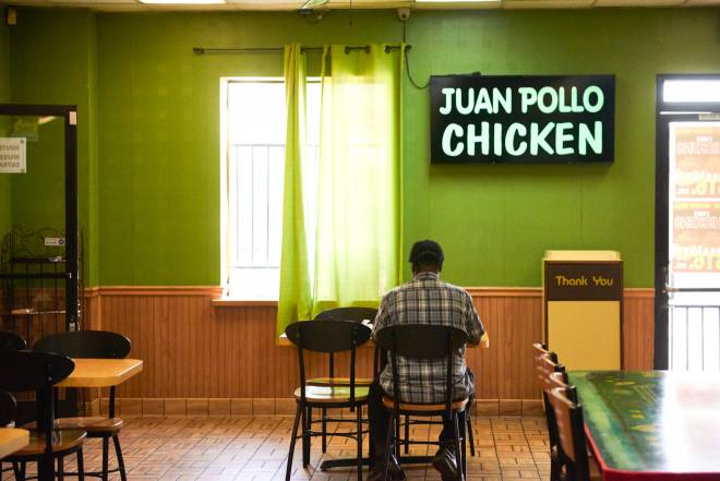 Inside the Juan Pollo restaurant in San Bernardino (Sara Swaty/Narratively)