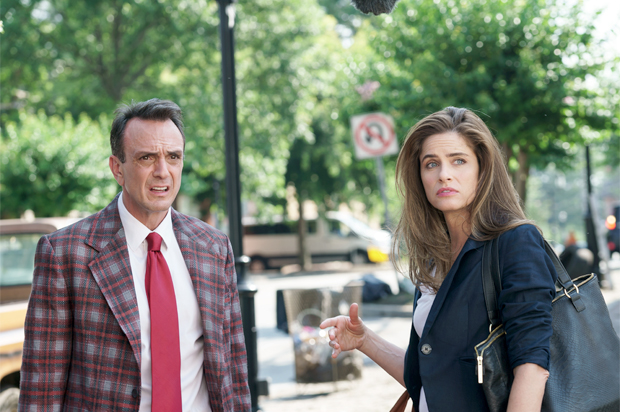 Hank Azaria and Amanda Peet in "Brockmire" (IFC/ Tina Rowden)