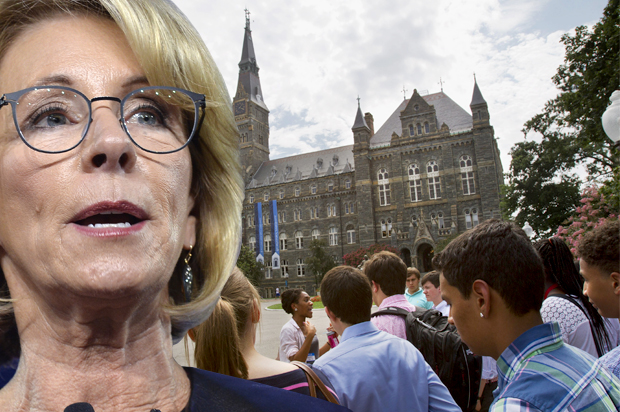 Betsy DeVos (Getty/Mike Theiler/AP/Jacquelyn Martin/Photo montage by Salon)