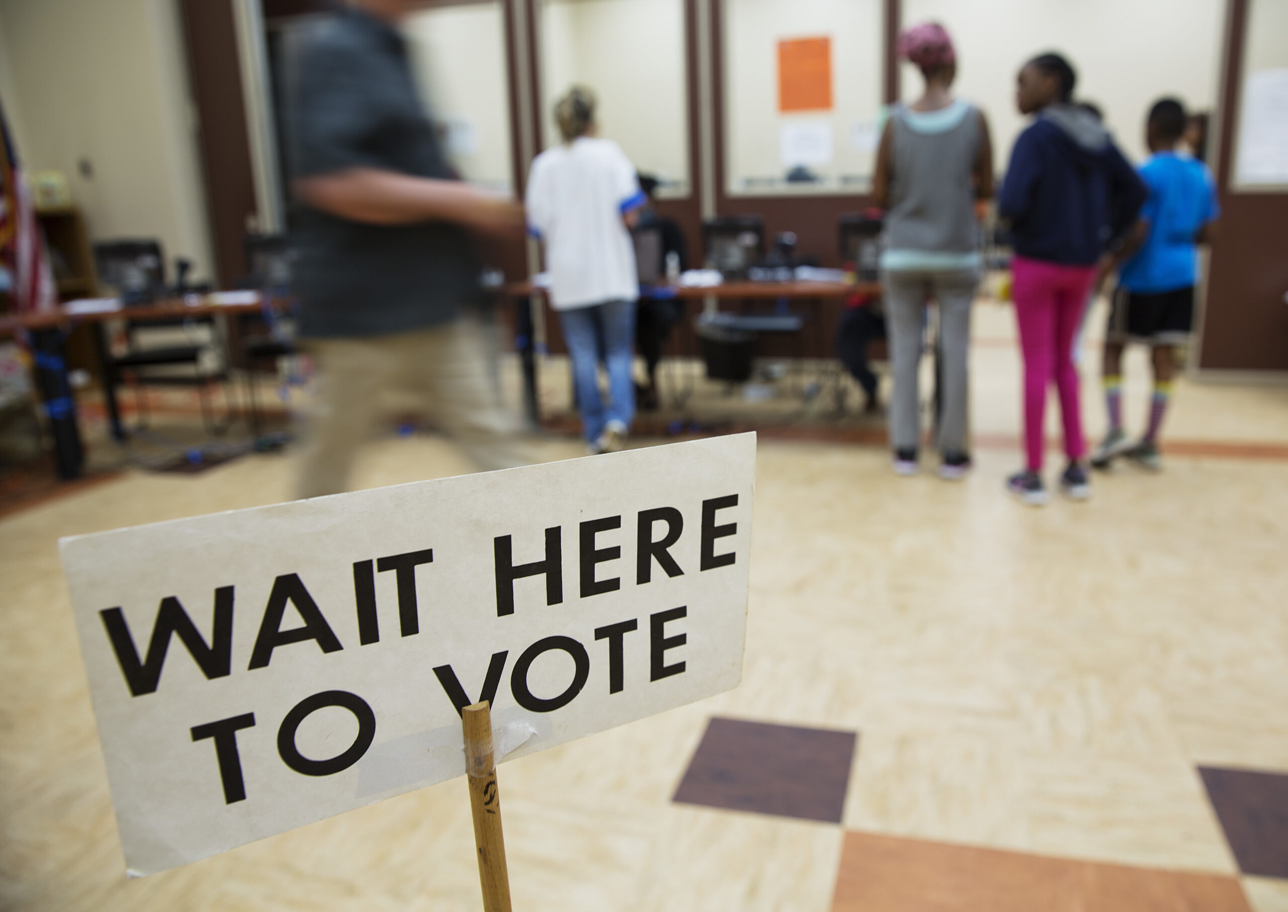 Voters line up to cast ballots in a special election in Atlanta, Tuesday, April 18, 2017. Republicans are bidding to prevent a major upset in a conservative Georgia congressional district Tuesday where Democrats stoked by opposition to President Donald Trump have rallied behind a candidate who has raised a shocking amount of money for a special election. (AP Photo/David Goldman) (AP)