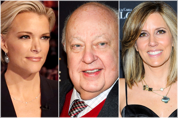 Megyn Kelly; Roger Ailes; Alisyn Camerota (AP/Chris Carlson/Charles Sykes/Evan Agostini)