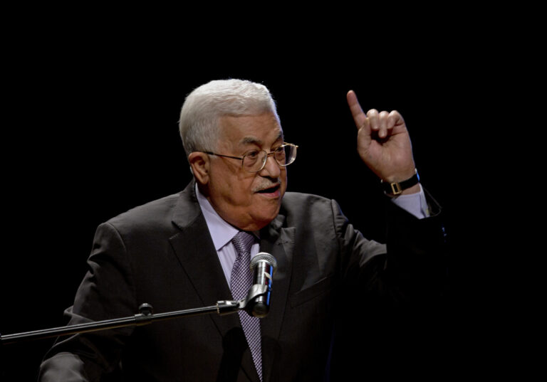 FILE -- In this Oct. 1, 2016 file photo, Palestinian President Mahmoud Abbas, speaks during a conference in the West Bank City of Bethlehem. Abbas told Palestinian diplomats in Bahrain on Wednesday, April 12, 2017, that  he will take "unprecedented steps" to end the political division between his West Bank-based autonomy government and the Hamas-run Gaza Strip. Measures will likely include more financial pressure on Gaza, after he recently slashed salaries of 60,000 ex-civil servants and members of the security forces by one-third. (AP Photo/Majdi Mohammed, File) (AP)