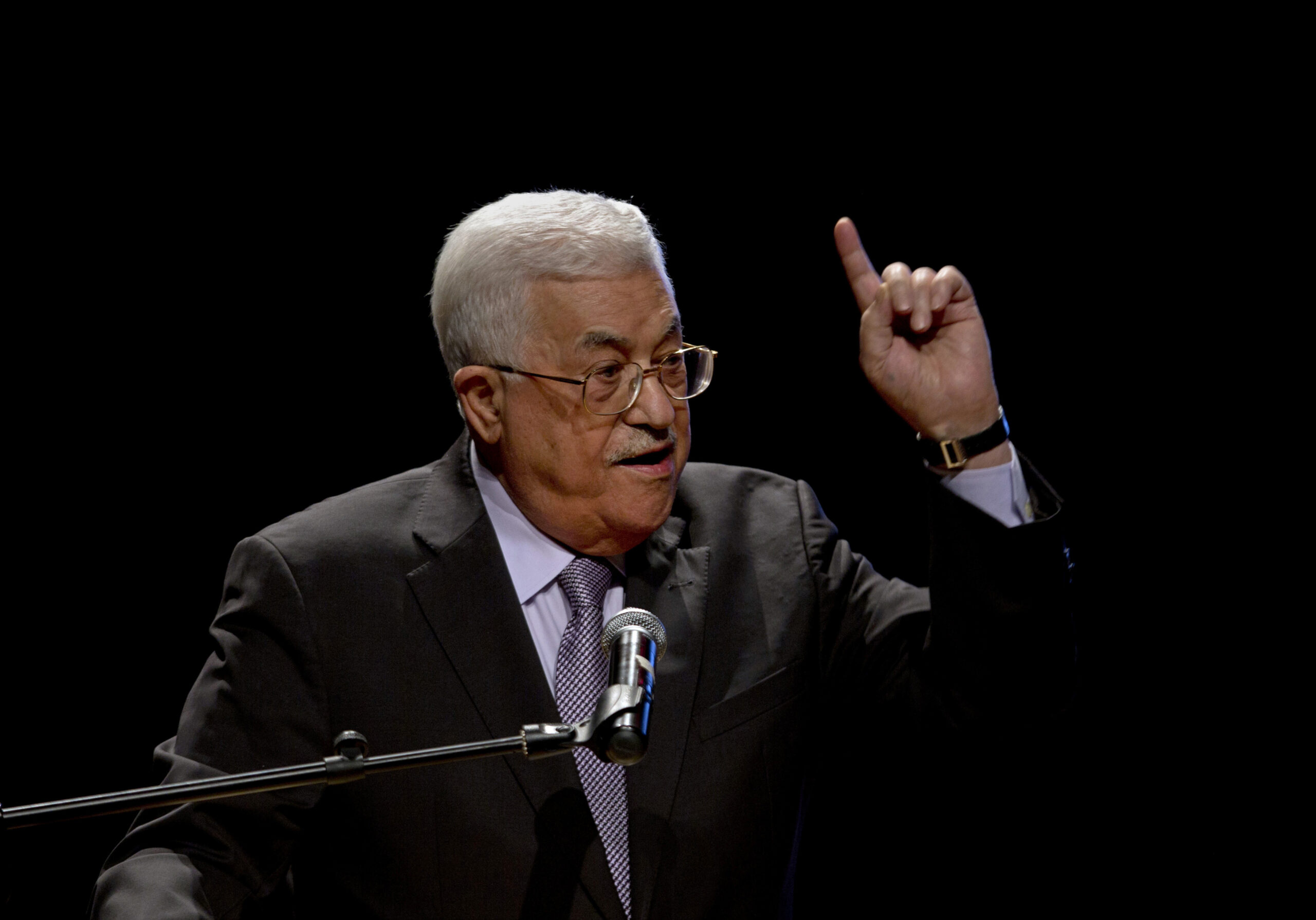 FILE -- In this Oct. 1, 2016 file photo, Palestinian President Mahmoud Abbas, speaks during a conference in the West Bank City of Bethlehem. Abbas told Palestinian diplomats in Bahrain on Wednesday, April 12, 2017, that  he will take "unprecedented steps" to end the political division between his West Bank-based autonomy government and the Hamas-run Gaza Strip. Measures will likely include more financial pressure on Gaza, after he recently slashed salaries of 60,000 ex-civil servants and members of the security forces by one-third. (AP Photo/Majdi Mohammed, File) (AP)