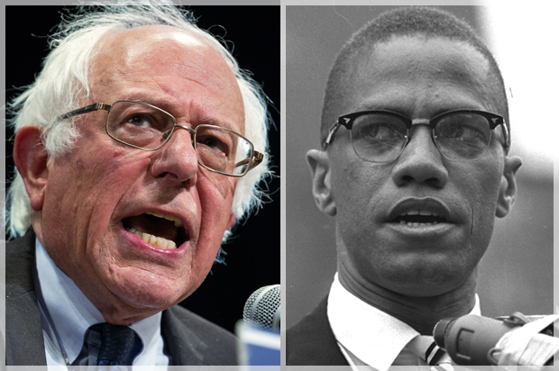 Bernie Sanders; Malcolm X (AP/Craig Ruttle)