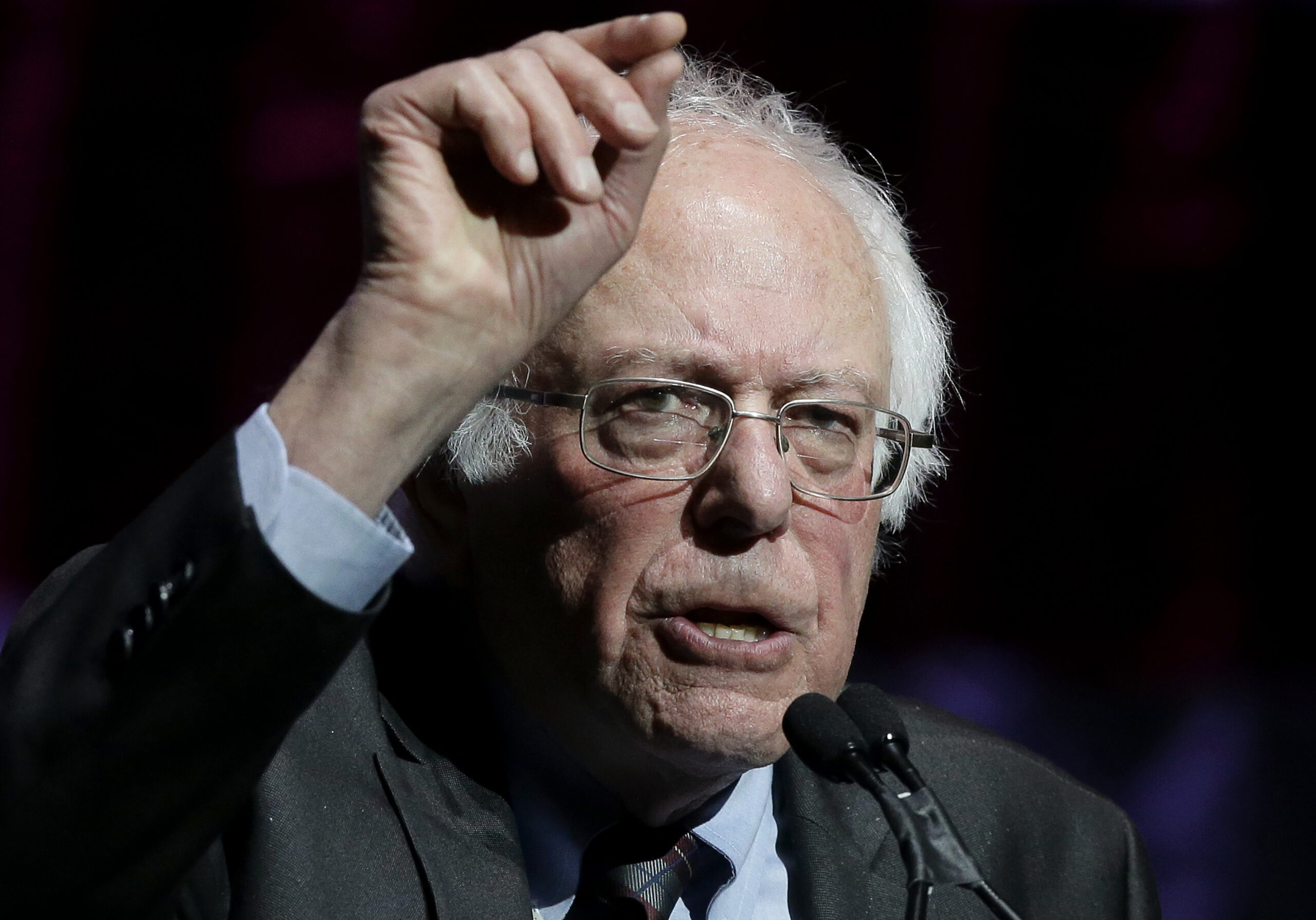 FILE - In this Friday, March 31, 2017, file photo, Sen. Bernie Sanders, I-Vt., addresses an audience (AP Photo/Steven Senne, File) (AP Photo/Steven Senne)
