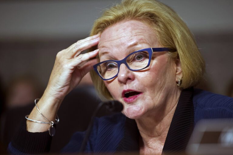FILE - In this Feb. 2, 2016, file photo Sen. Claire McCaskill, D-Mo., speaks on Capitol Hill in Washington. It's a rare and momentous decision, one by one, seated at desks centuries old, senators will stand and cast their votes for a Supreme Court nominee. It's a difficult political call in the modern era, especially for the 10 Democrats facing tough re-election next year in states that President Donald Trump won.  (AP Photo/Cliff Owen, File) (AP)