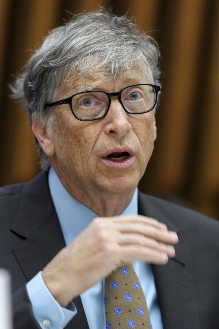 Bill Gates, Microsoft Co-Founder and Co-Chair of the Bill and Melinda Gates Foundation, speaks during the Global partners meeting on neglected tropical diseases, NTD, at the World Health Organization headquarters in Geneva, Switzerland, on Wednesday, April 19, 2017. (Martial Trezzini/Keystone via AP) (AP)