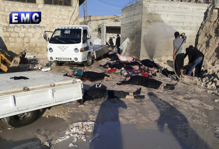 The town of Khan Sheikhoun, northern Idlib province, Syria. (Edlib Media Center, via AP)