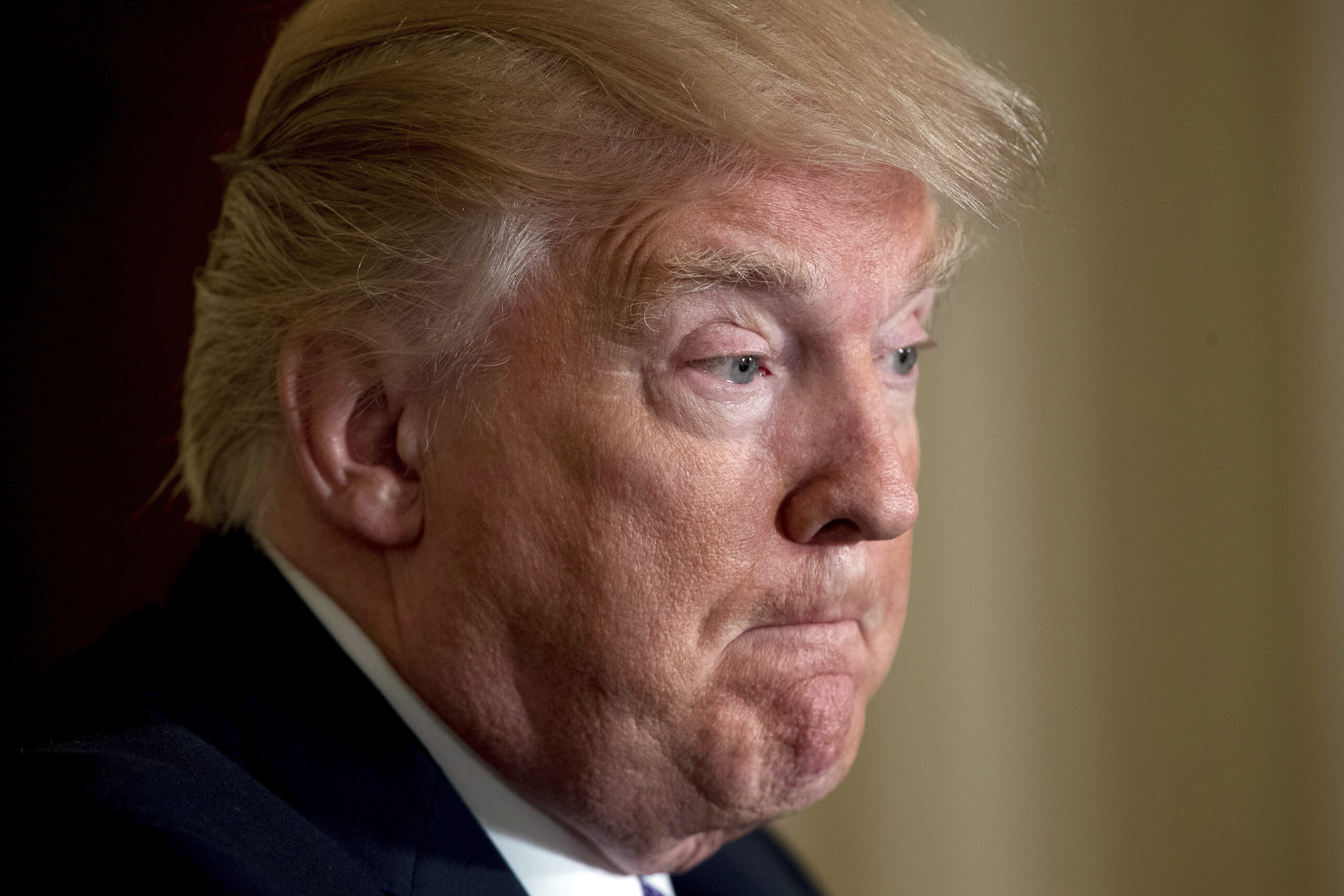 President Donald Trump pauses during a news conference with NATO Secretary General Jens Stoltenberg in the East Room at the White House in Washington, Wednesday, April 12, 2017, in Washington. (AP Photo/Andrew Harnik) (AP Photo/Andrew Harnik)