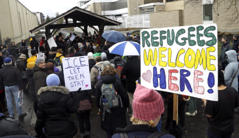 Immigration rally in Portland, Ore., Monday, Feb. 27, 2017 (AP Photo/Don Ryan)