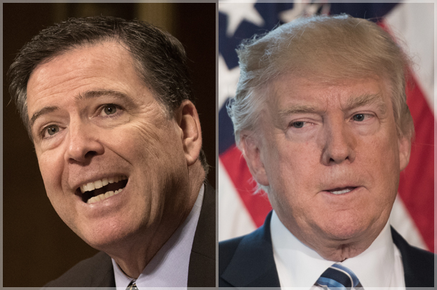 James Comey; Donald Trump (Jeff Malet, maletphoto.com/Getty/Jim Watson)