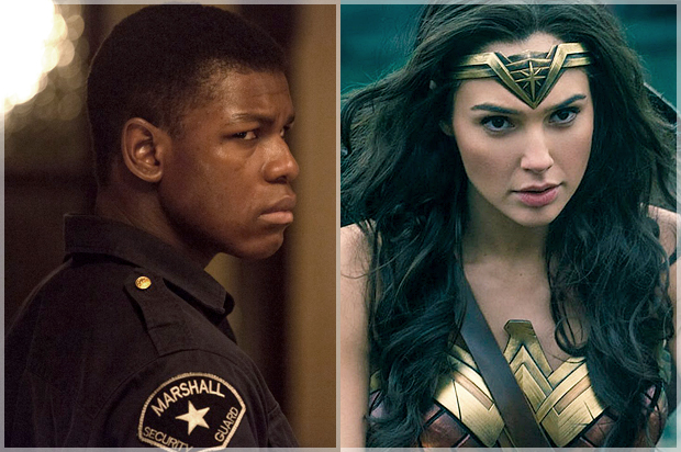 John Boyega in "Detroit;" Gal Gadot in "Wonder Woman" (Annapurna/DC Entertainment Inc.)