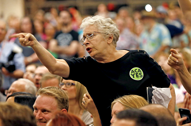 Republican Sen. Jeff Flake town hall (AP/Ross D. Franklin)