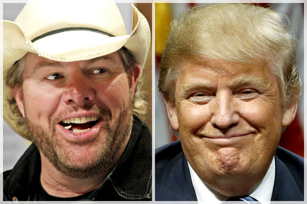 Toby Keith; Donald Trump (AP/John McConnico/Matt Rourke)