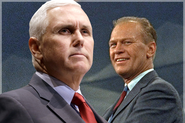 Mike Pence; Gerald Ford (AP/Michael Conroy/Photo montage by Salon)