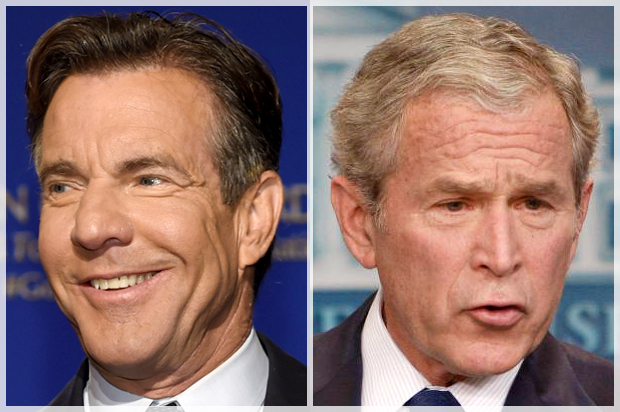 Dennis Quaid; George W. Bush (AP/Chris Pizzello/Ron Edmonds)