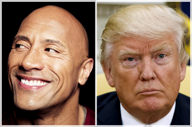 Dwayne "The Rock" Johnson; Donald Trump (AP/Taylor Jewell/Evan Vucci)
