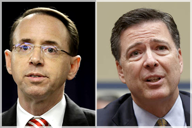 Rod J. Rosenstein; James Comey (AP/Patrick Semansky,/J. Scott Applewhite)