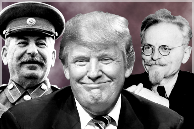 Joseph Stalin; Donald Trump; Leon Trotsky (AP/Matt Rourke/Photo Montage by Salon)